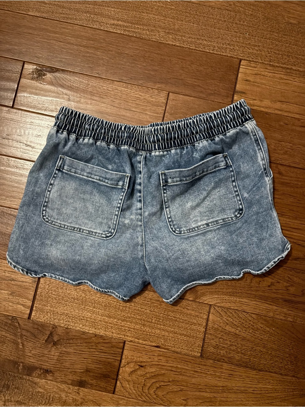 Maurices Light Blue Washed Denim Shorts with Elastic Waist